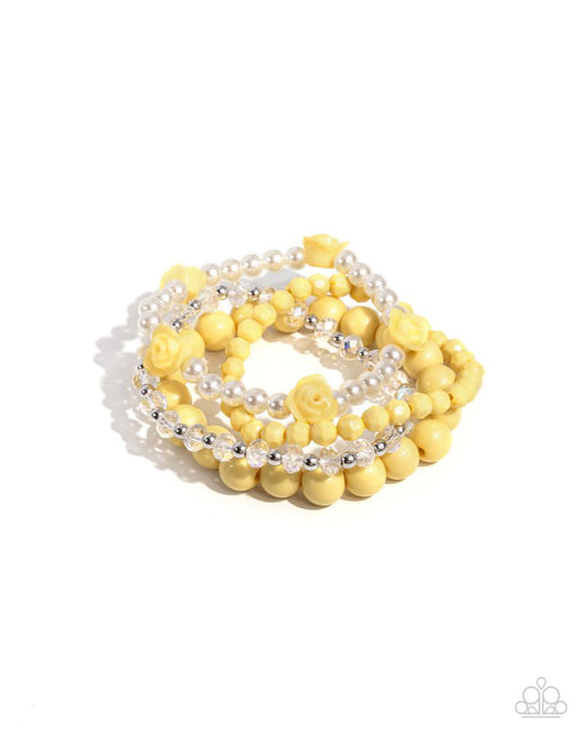 Rosy Retrospection - Yellow - Paparazzi Bracelet Image