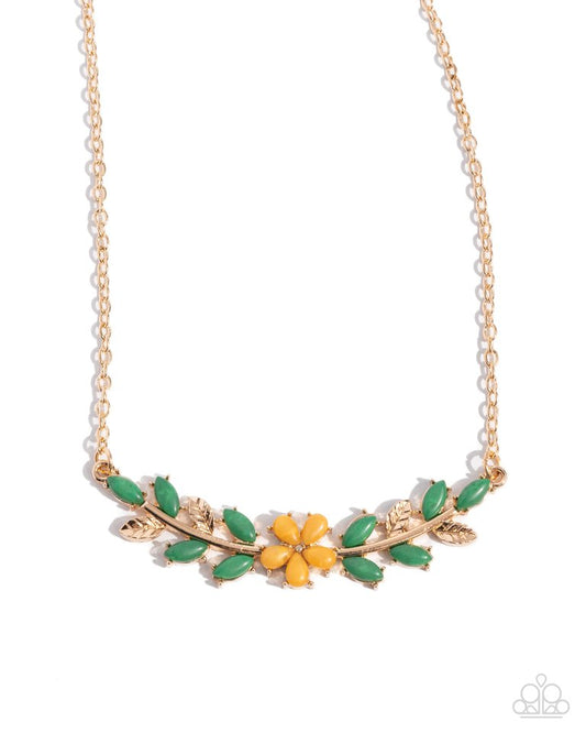 Leafy Layover - Orange - Paparazzi Necklace Image