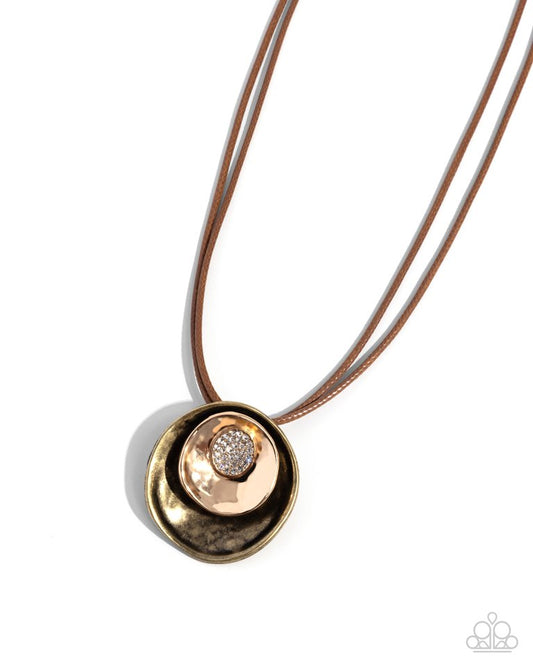 Duchess Disc - Brass - Paparazzi Necklace Image