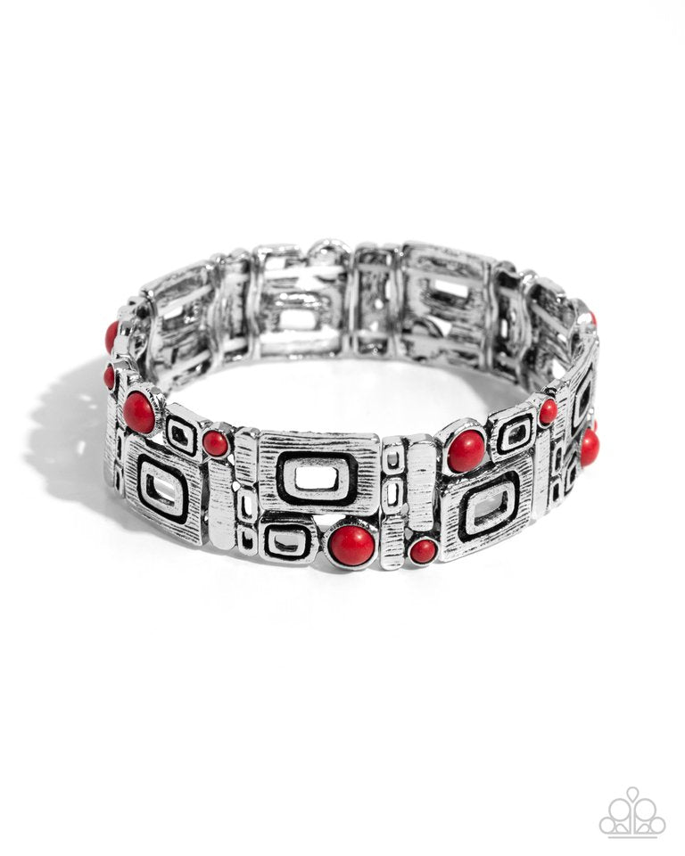 Forest Feel - Red - Paparazzi Bracelet Image