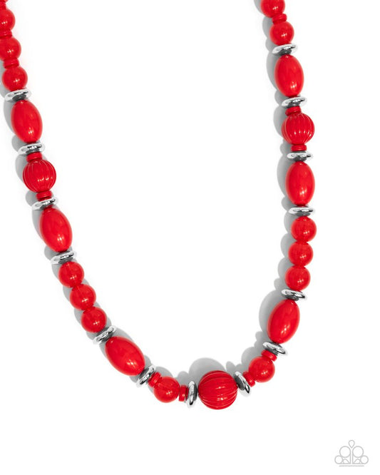 Confidence Cache - Red - Paparazzi Necklace Image