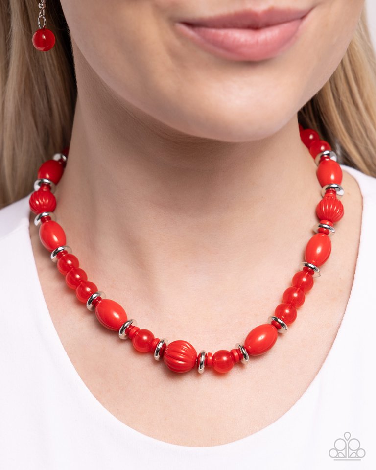 Confidence Cache - Red - Paparazzi Necklace Image