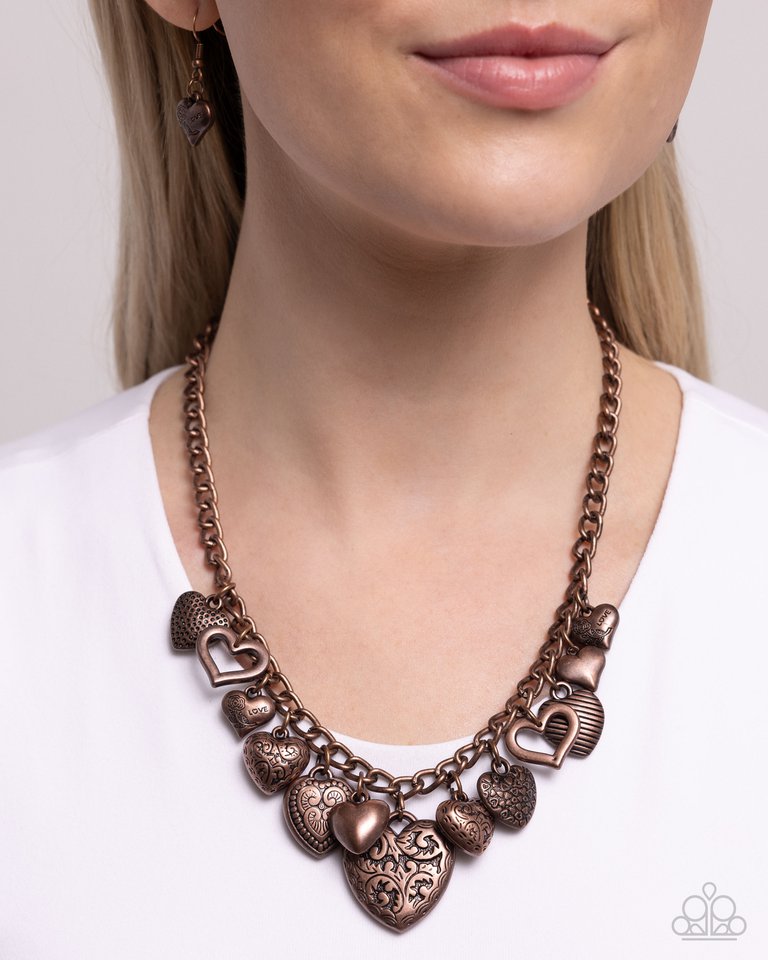 Heart Hangout - Copper - Paparazzi Necklace Image