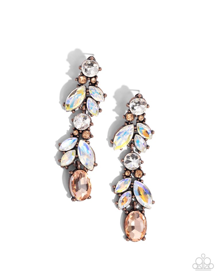 Dancing Debut - Copper - Paparazzi Earring Image