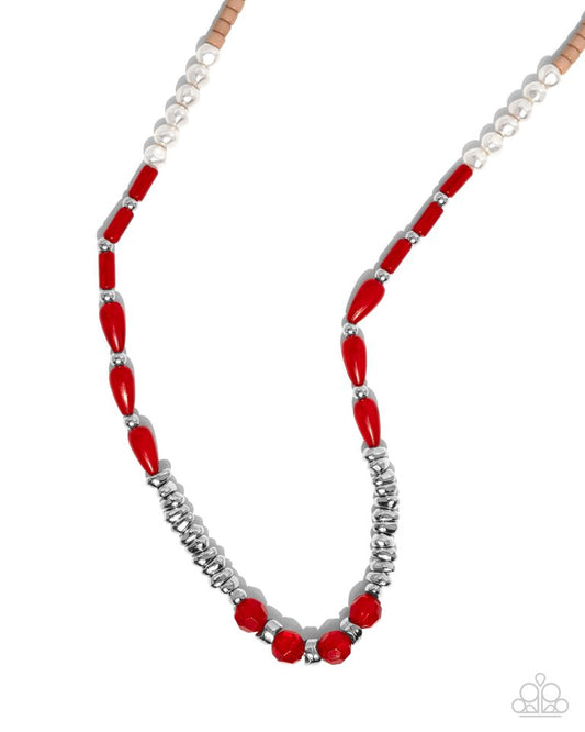 Dainty Diversity - Red - Paparazzi Necklace Image