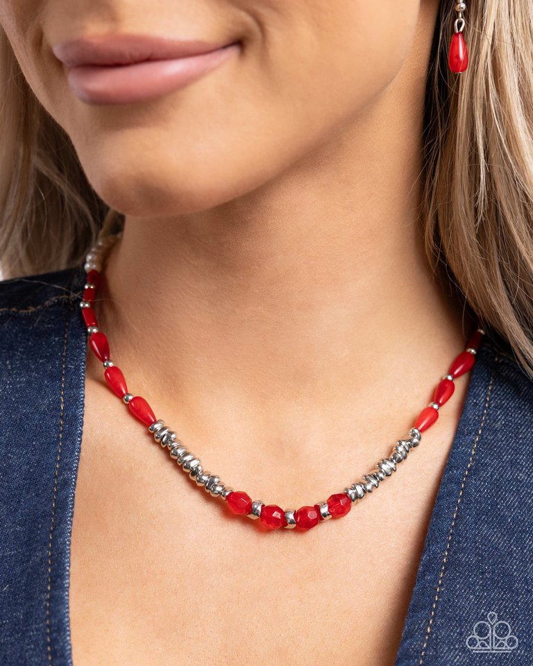 Dainty Diversity - Red - Paparazzi Necklace Image