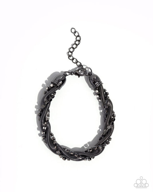 Coiled Champion - Black - Paparazzi Bracelet Image