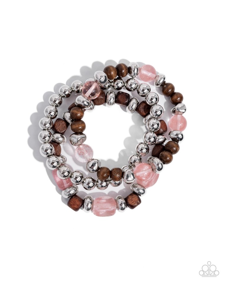 DIVERSIFIED Wood - Pink - Paparazzi Bracelet Image