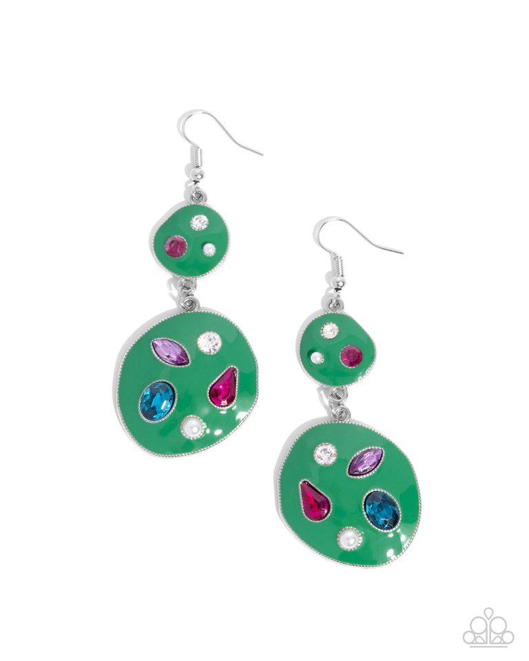 Gallery Genius - Green - Paparazzi Earring Image