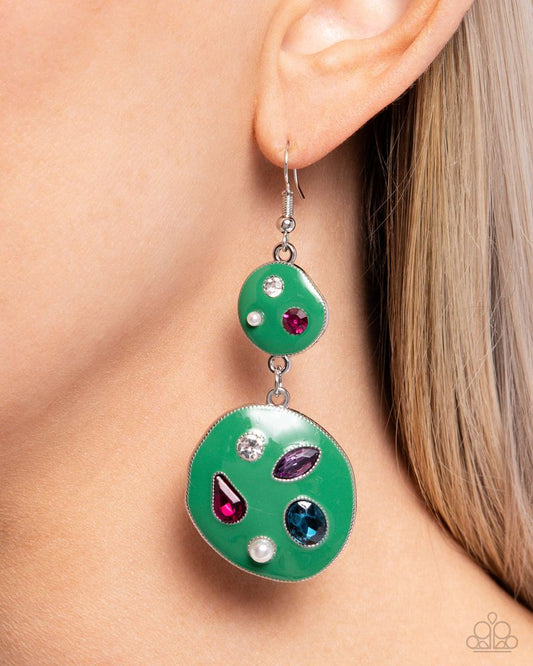 Gallery Genius - Green - Paparazzi Earring Image