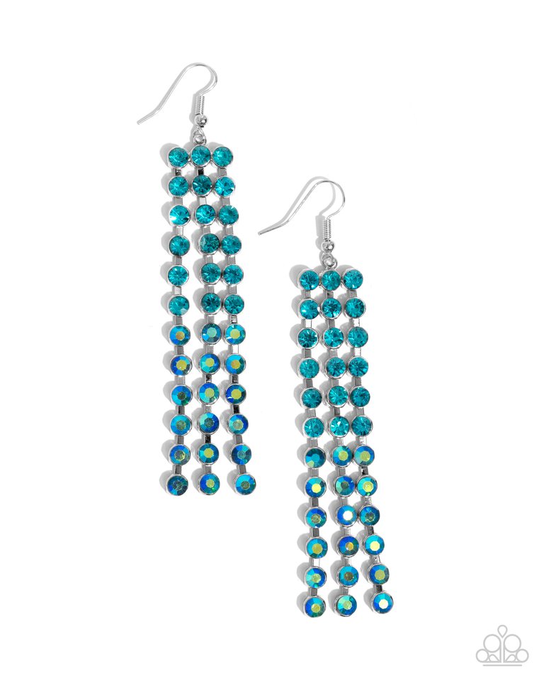 Ombré Occupation - Blue - Paparazzi Earring Image