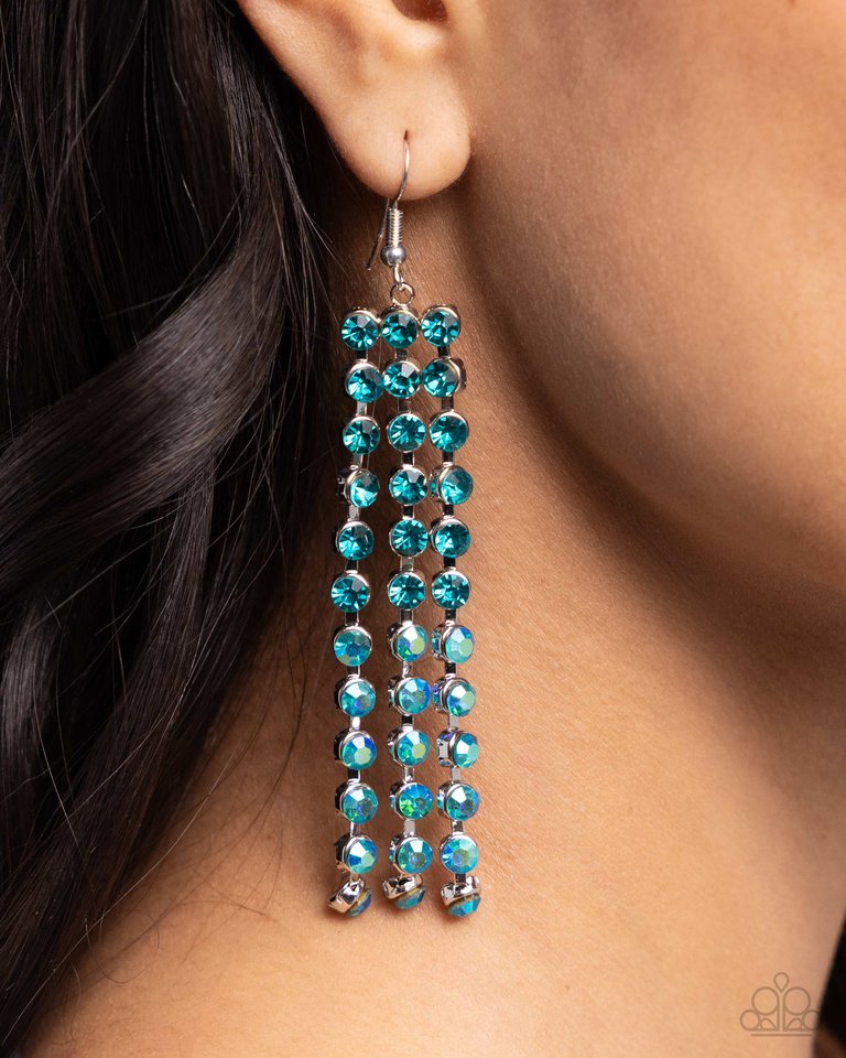 Ombré Occupation - Blue - Paparazzi Earring Image