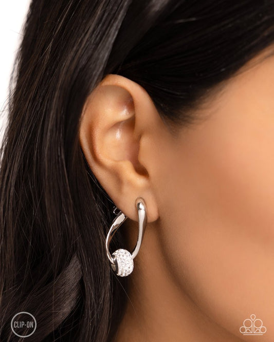 Secret Standout - White - Paparazzi Earring Image