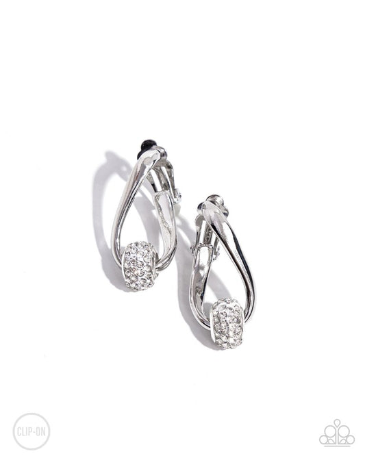 Secret Standout - White - Paparazzi Earring Image