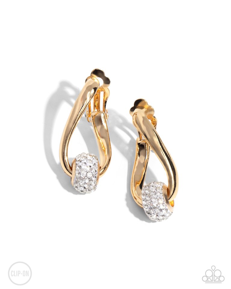 Secret Standout - Gold - Paparazzi Earring Image