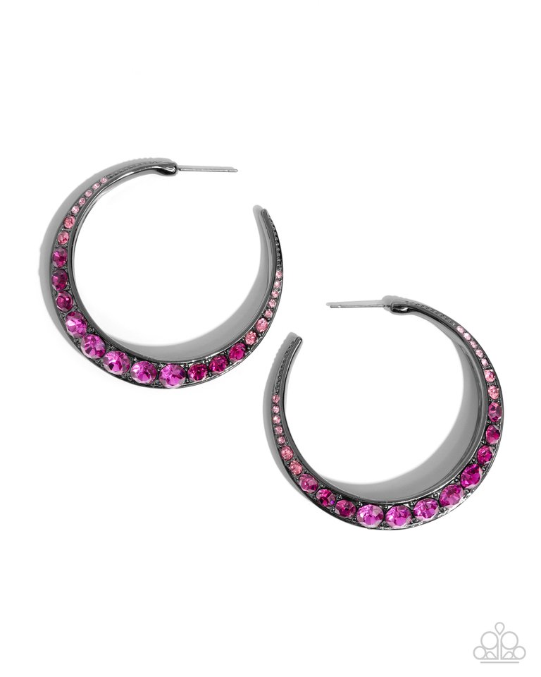 Embedded Edge - Pink - Paparazzi Earring Image