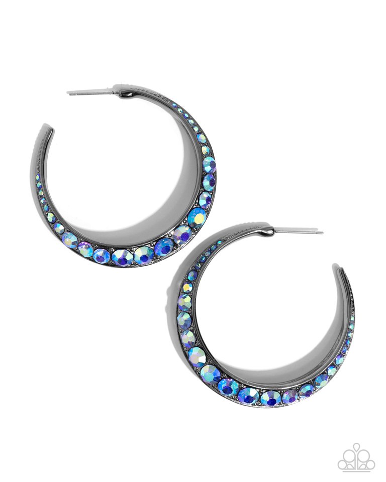 Embedded Edge - Blue - Paparazzi Earring Image