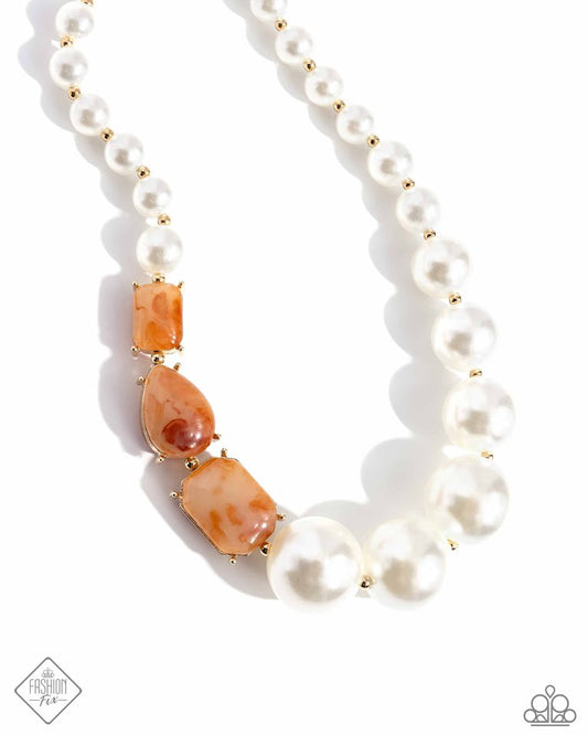 Marbled Moment - Orange - Paparazzi Necklace Image