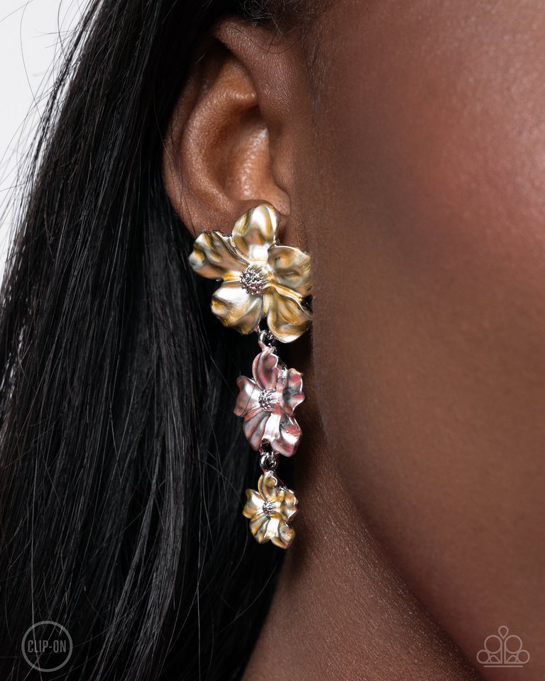 Balanced Bouquet - Yellow - Paparazzi Earring Image