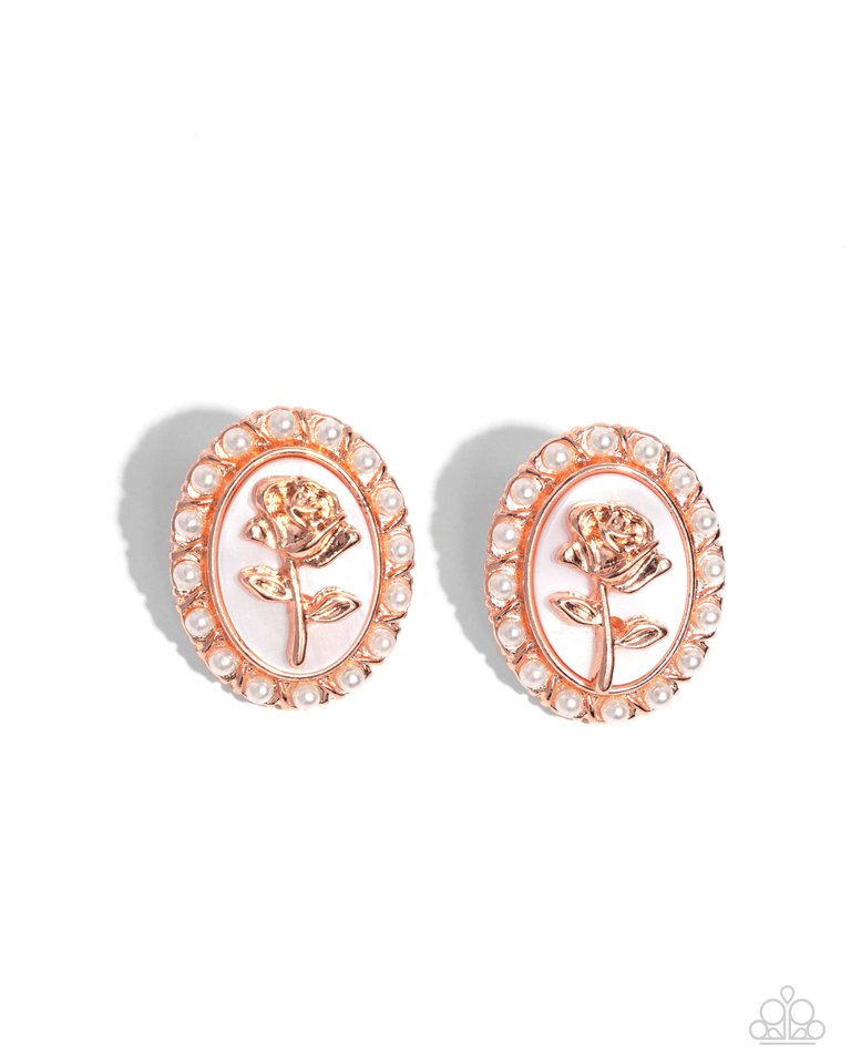 Rosy Relic - Copper - Paparazzi Earring Image