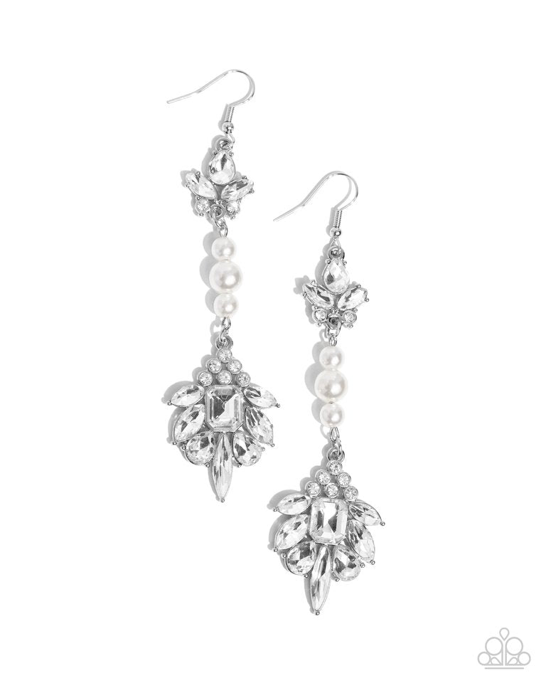 Considerable Captivation - White - Paparazzi Earring Image