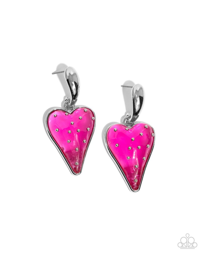 Glossy Goodwill - Pink - Paparazzi Earring Image