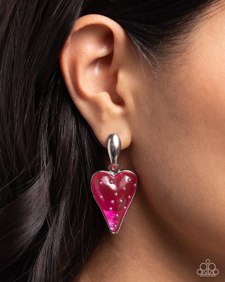 Glossy Goodwill - Pink - Paparazzi Earring Image