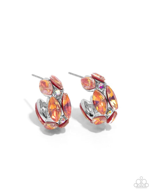 Dazzling Destiny - Orange - Paparazzi Earring Image