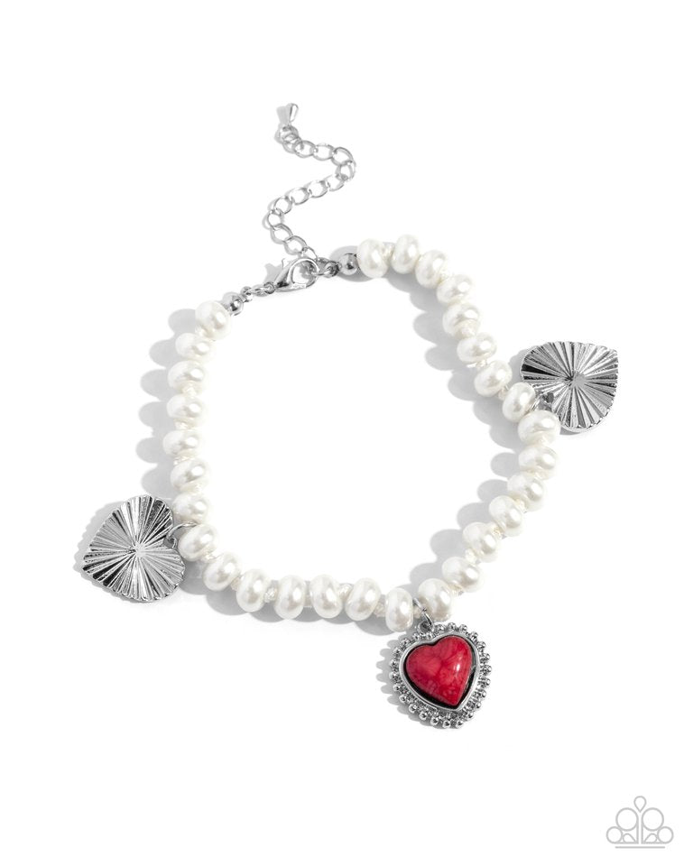 Heart-struck Haven - Red - Paparazzi Bracelet Image