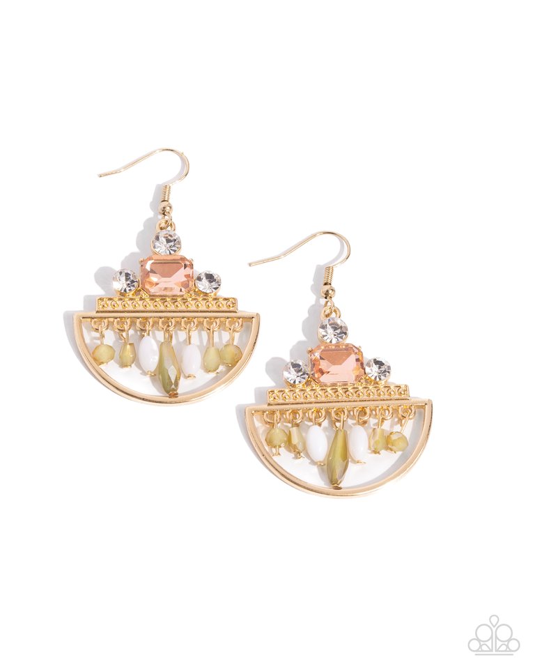 Metropolitan Majesty - Gold - Paparazzi Earring Image