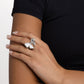 BOW-stopper - White - Paparazzi Ring Image