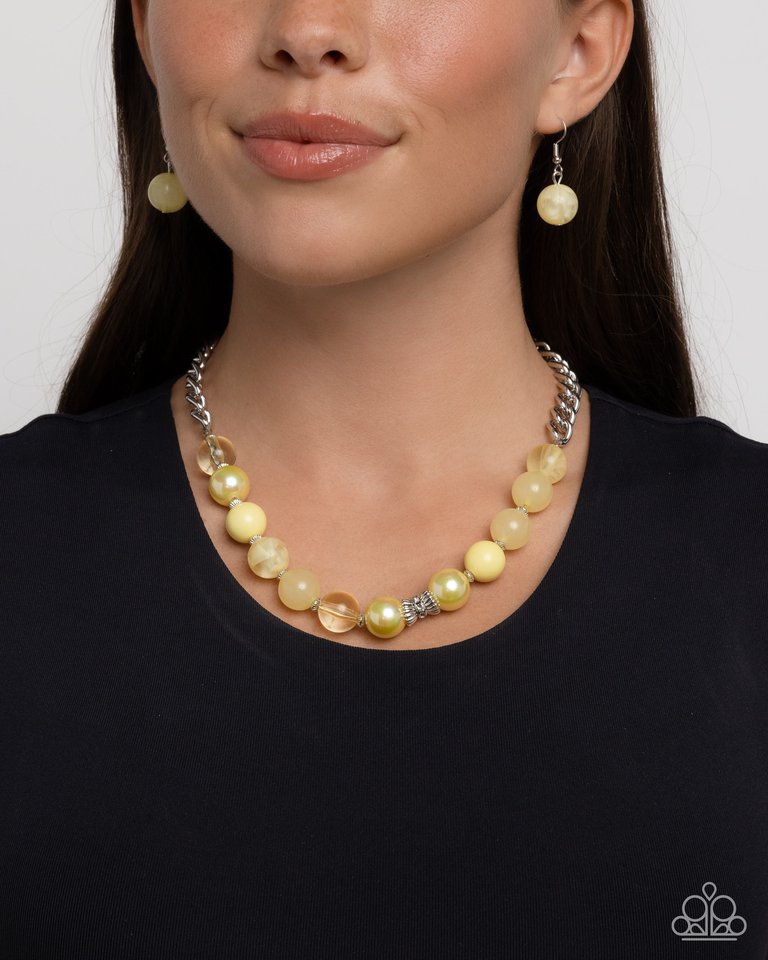 Opulent Opacities - Yellow - Paparazzi Necklace Image