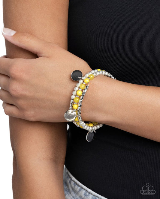 Boundless Beaches - Yellow - Paparazzi Bracelet Image