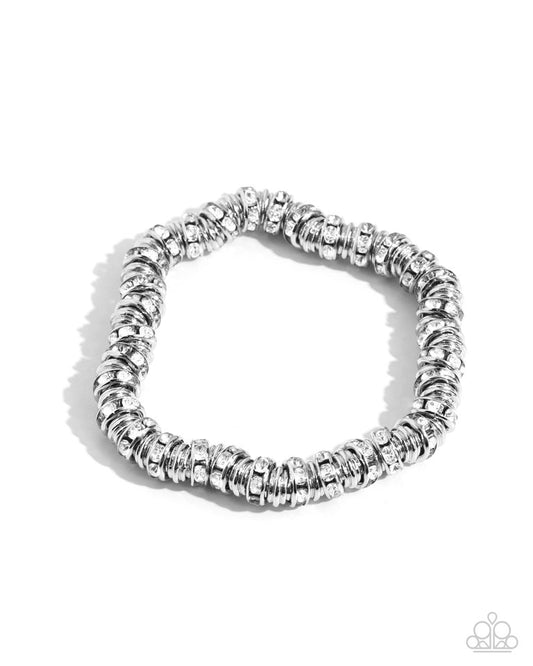 Radiant Roll Call - White - Paparazzi Bracelet Image