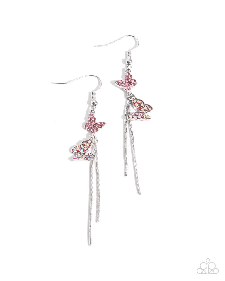 Aerial Affection - Pink - Paparazzi Earring Image