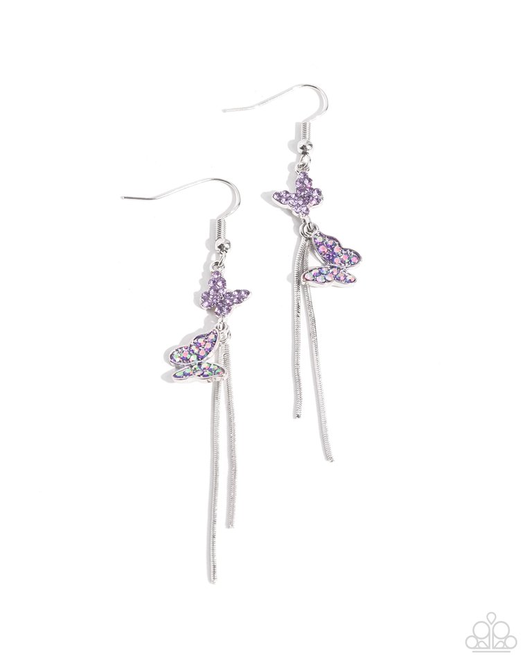 Aerial Affection - Purple - Paparazzi Earring Image