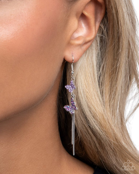 Aerial Affection - Purple - Paparazzi Earring Image