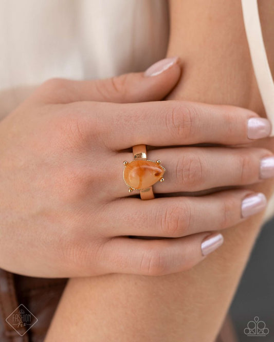 Marbled Moderato - Orange - Paparazzi Ring Image