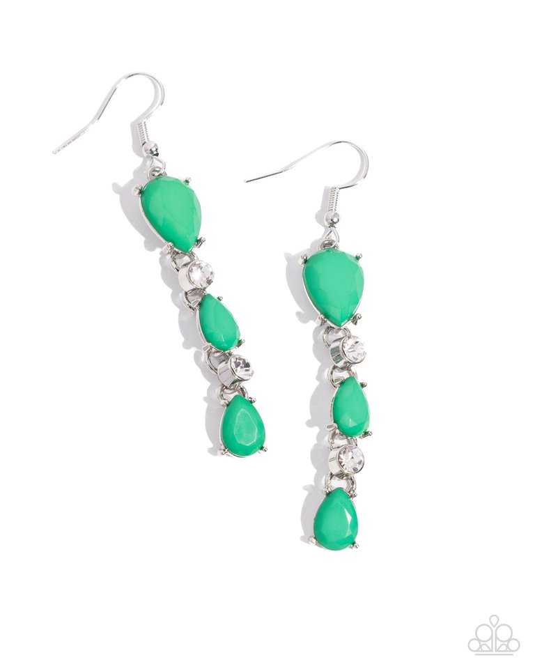 Malibu March - Green - Paparazzi Earring Image