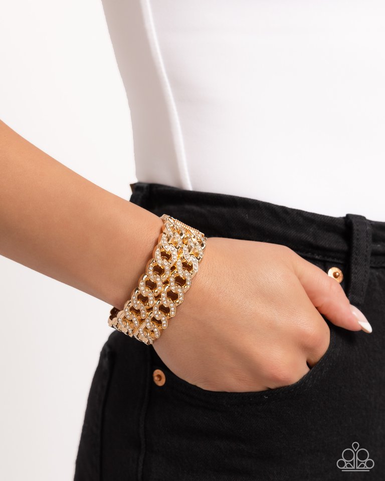 Braided Bandit - Gold - Paparazzi Bracelet Image