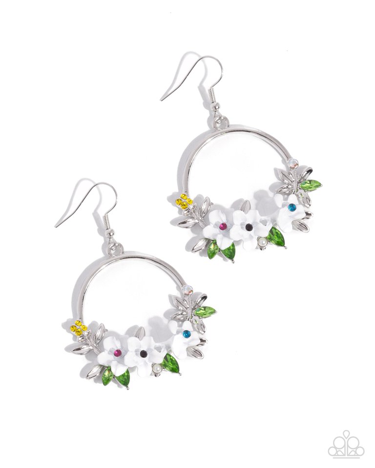 Fairy Freestyle - White - Paparazzi Earring Image