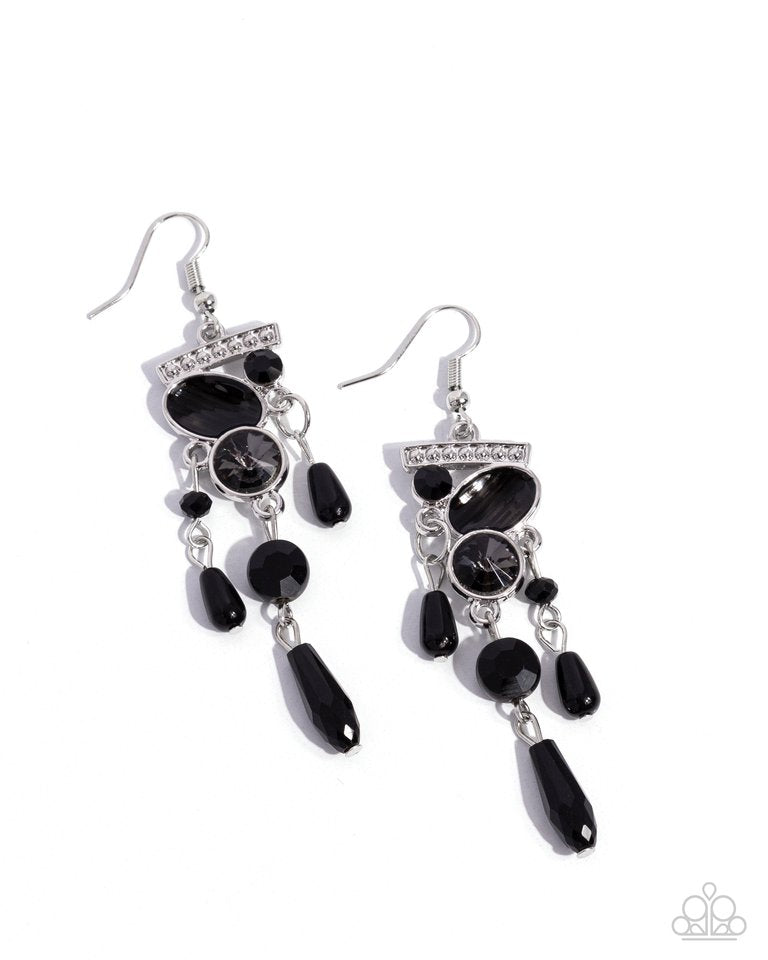 Triumphant Tassel - Black - Paparazzi Earring Image