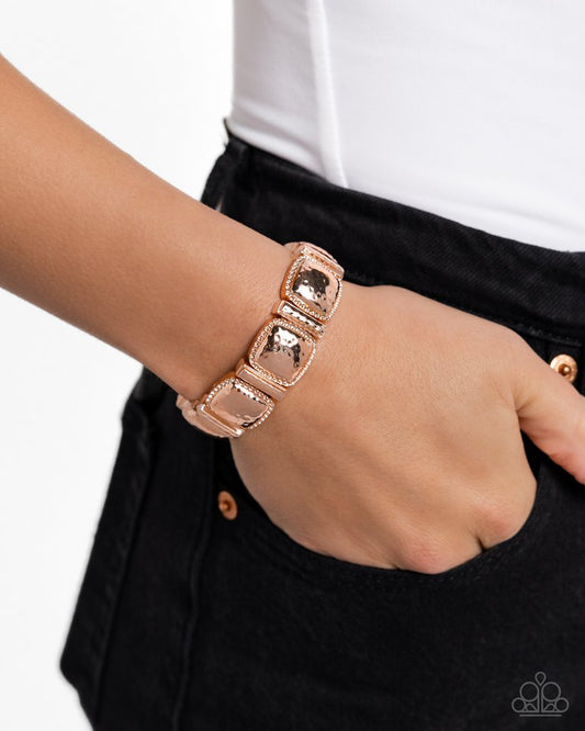 Textured Tranquility - Rose Gold - Paparazzi Bracelet Image