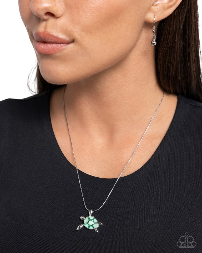 Sea Turtle Statement - Green - Paparazzi Necklace Image