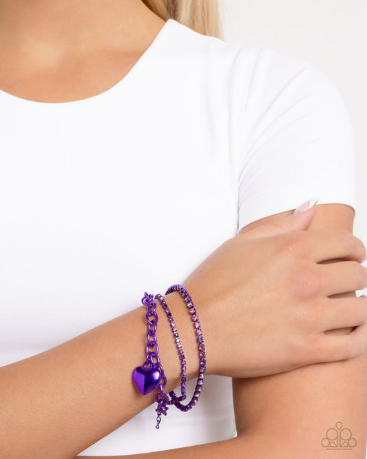 Affectionate Accent - Purple - Paparazzi Bracelet Image