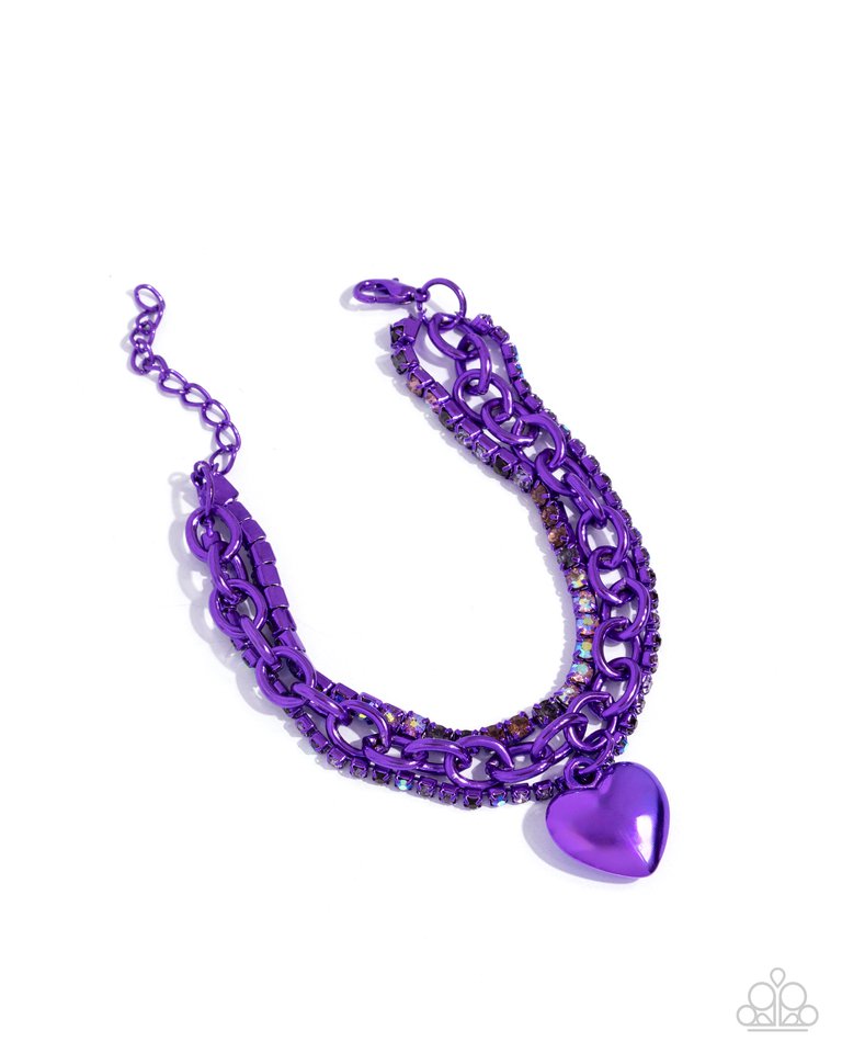 Affectionate Accent - Purple - Paparazzi Bracelet Image
