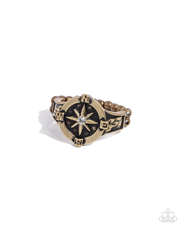 Cultured Compass - Brass - Paparazzi Ring Image