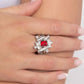 Tastefully Tilted - Red - Paparazzi Ring Image