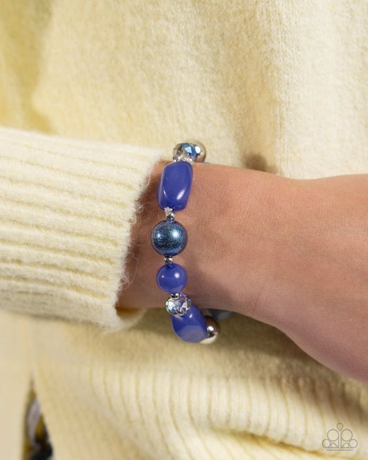 Beaded Backing - Blue - Paparazzi Bracelet Image