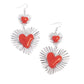 Sunburst Sweethearts - Red - Paparazzi Earring Image